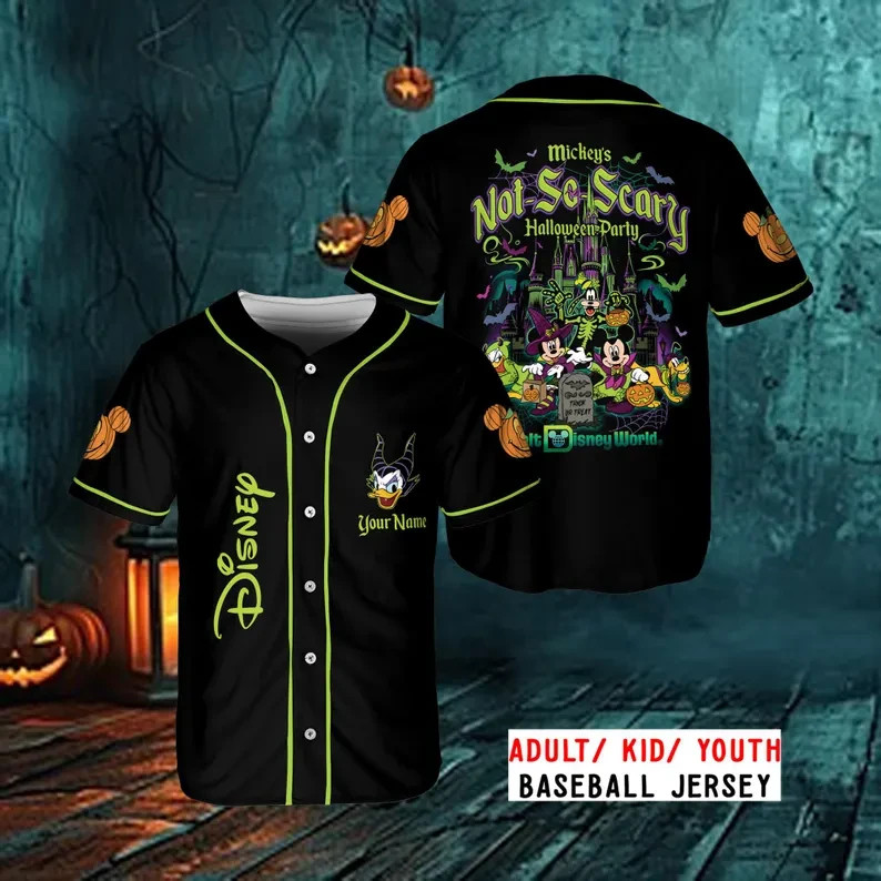 Personalized Custom Name Halloween Baseball Jersey Shirt Evil Horn Duck Top