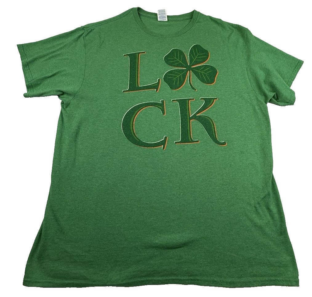 Unisex Green Luck 4 Leaf Clover St. Patrick’s Day Shirt Size XL Novelty Spring