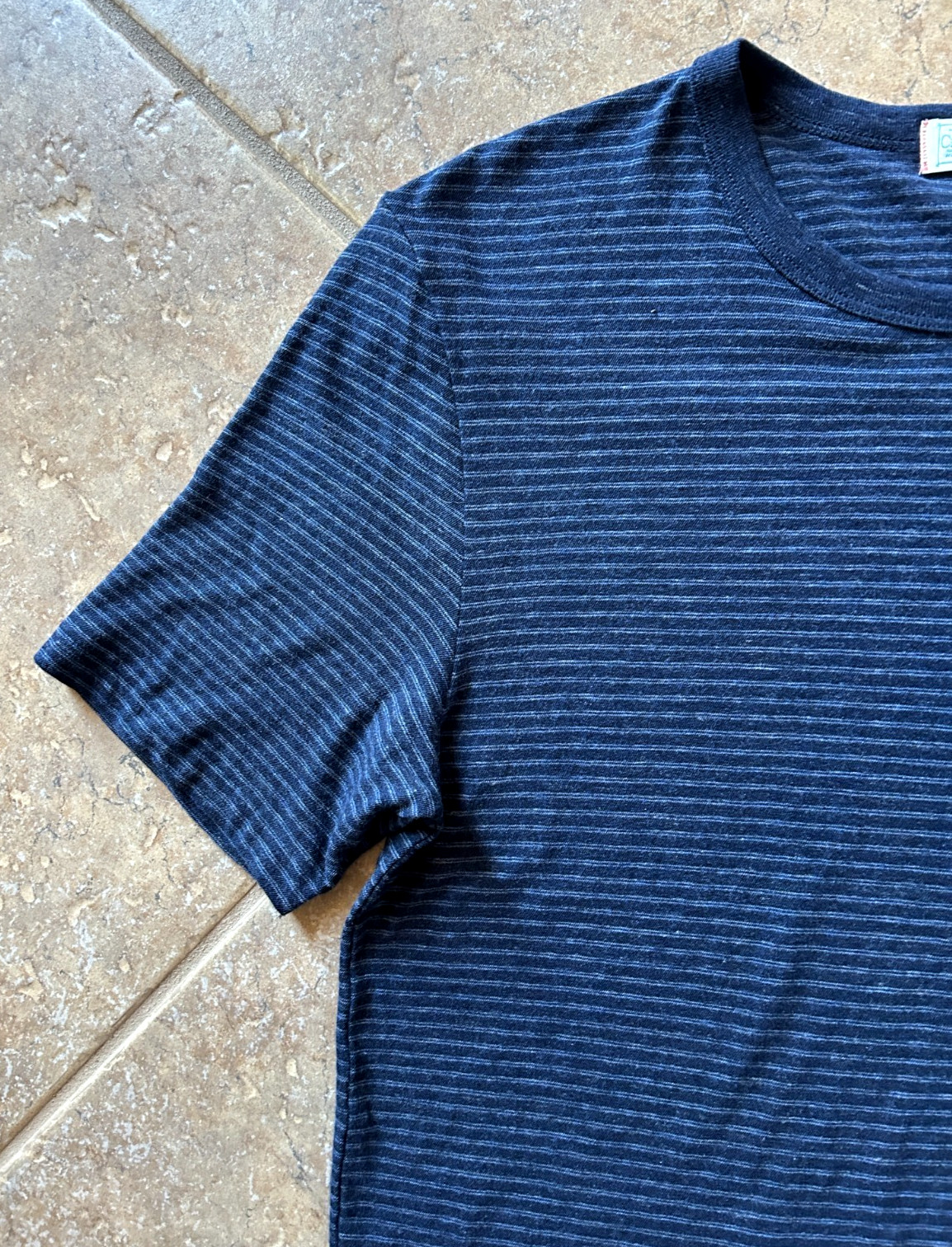 Faherty Vintage Chambray Tee T Shirt Men’s XL Navy Cove Striped $78 NWT