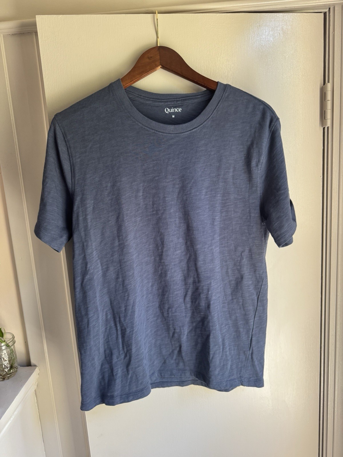 Quince Men’s Short Sleeve T-Shirt Size M Medium Blue Slub Cotton Crewneck
