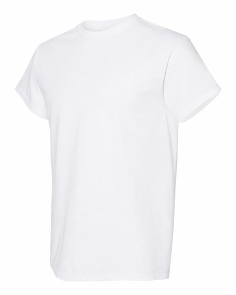 G5000 Gildan Short-Sleeve White T-Shirt Heavy Cotton 5.3oz (W/Tearaway Label) G3