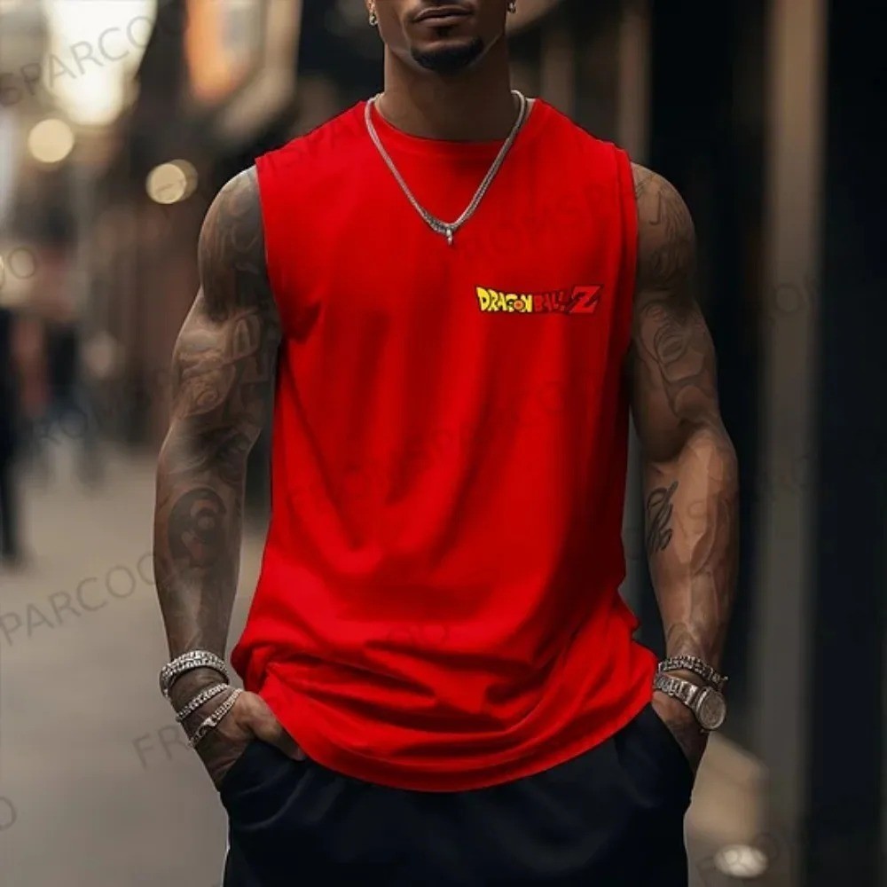 Ball Goku Anime Printed Pure Cotton Tank Top American Men’s and