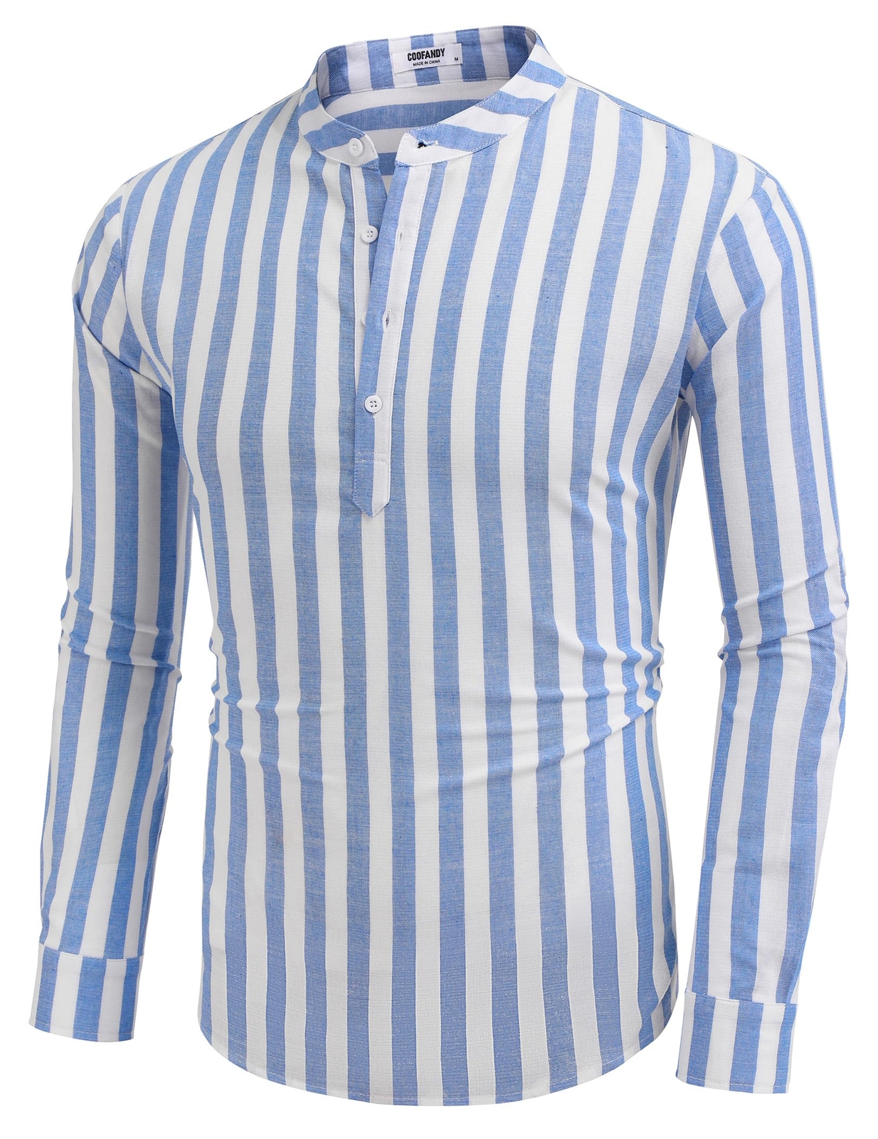 COOFANDY Men’s Cotton Linen Henley T-Shirts Long Sleeve Hippie Casual Beach