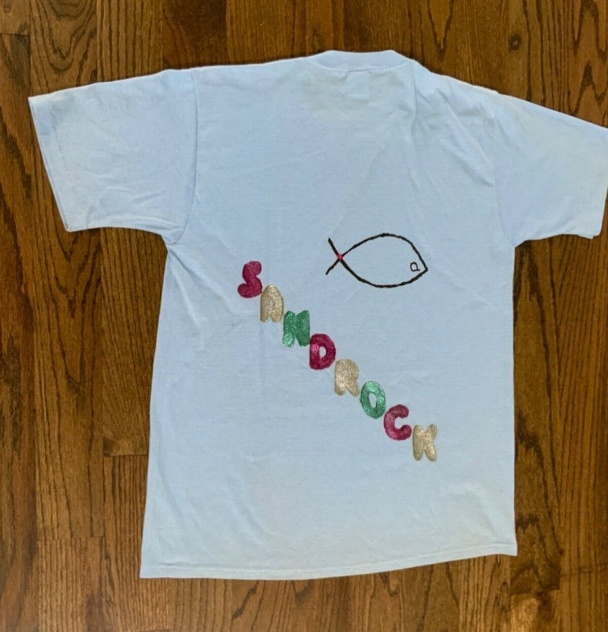 JERZEES large vintage 50 50 tee shirt blue y2k Sandrock reunion 42 44 crew neck
