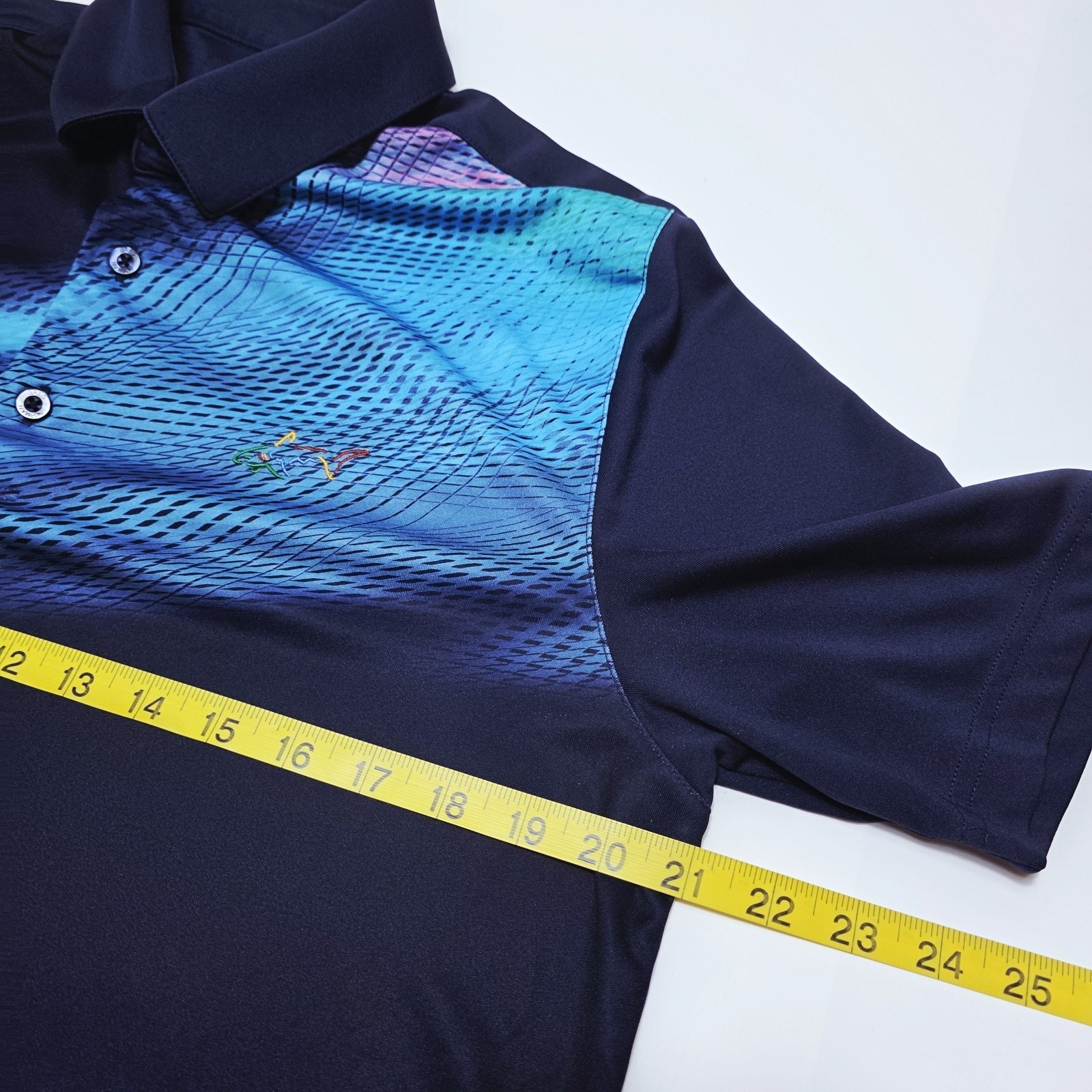 Greg Norman Blue Golf Casual Polo PlayDry Polyester Short Sleeve Men’s Medium