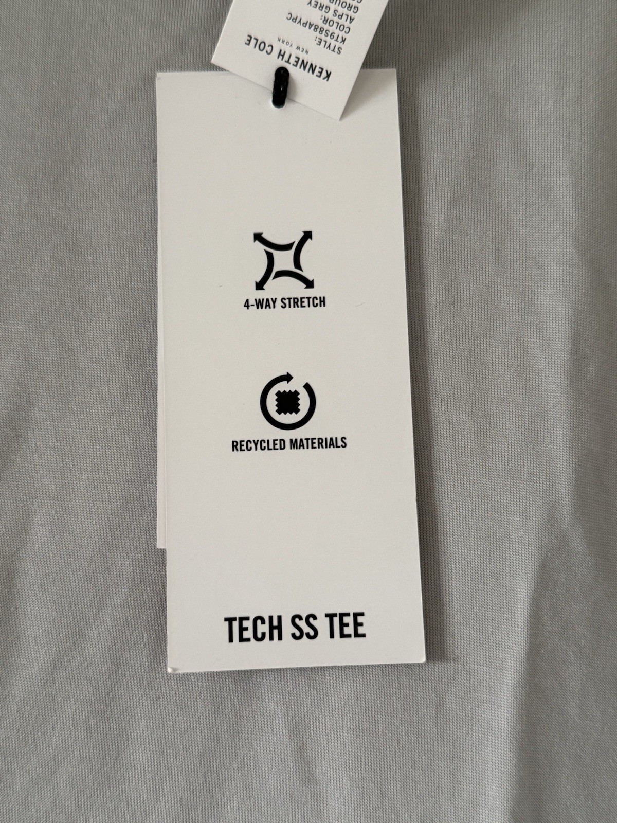 Kenneth Cole Medium Active Tech T-Shirt Alps Gray Stretch $49