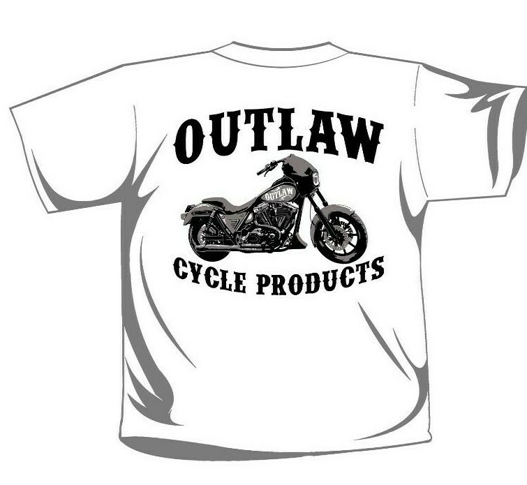 OUTLAW CYCLE PRODUCTS FXR LOGO WHITE SHORT SLEEVE T-SHIRT BIKER MOTORCYCLE