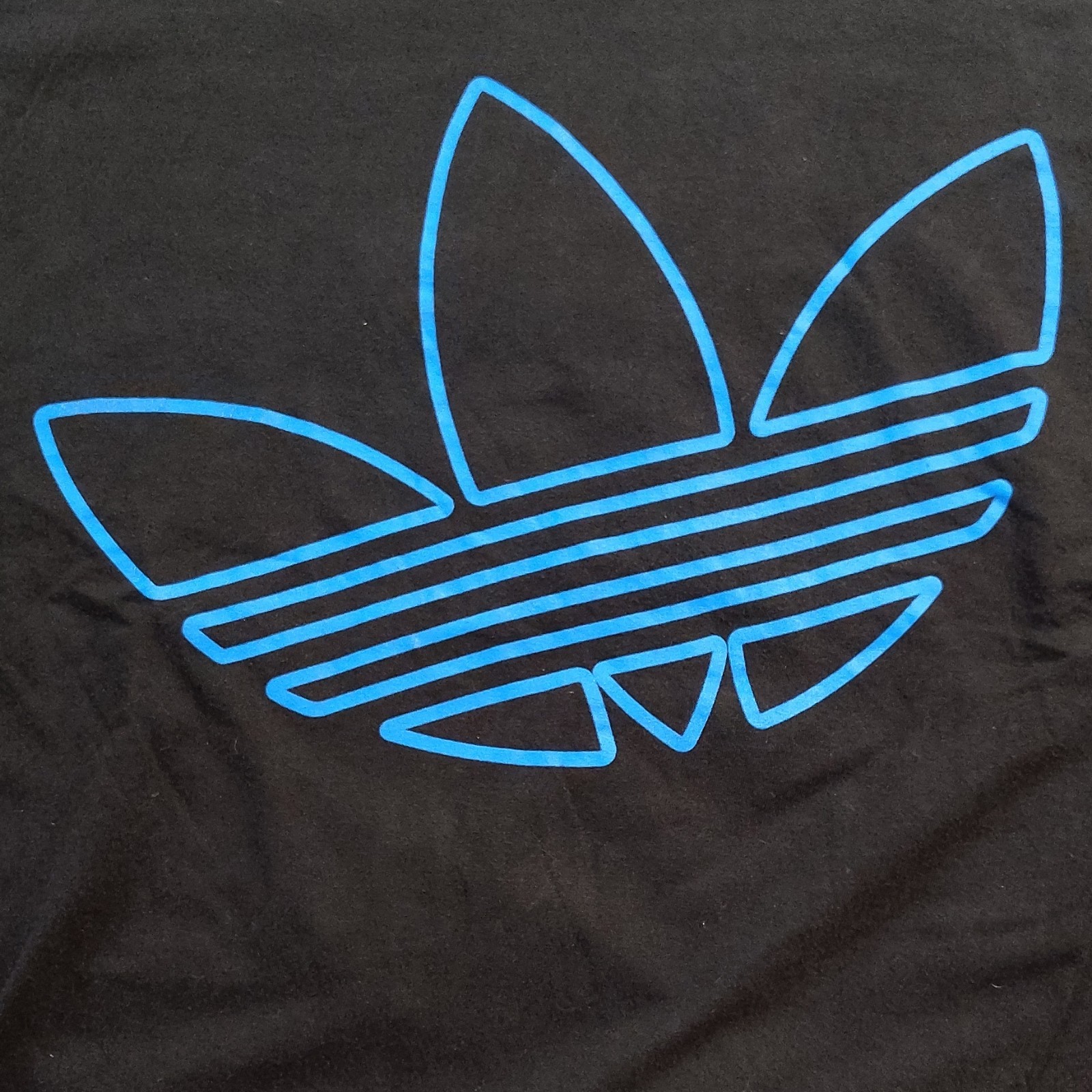adidas Originals Trefoil Logo Black Blue Graphic Print Crew Neck T-Shirt XL
