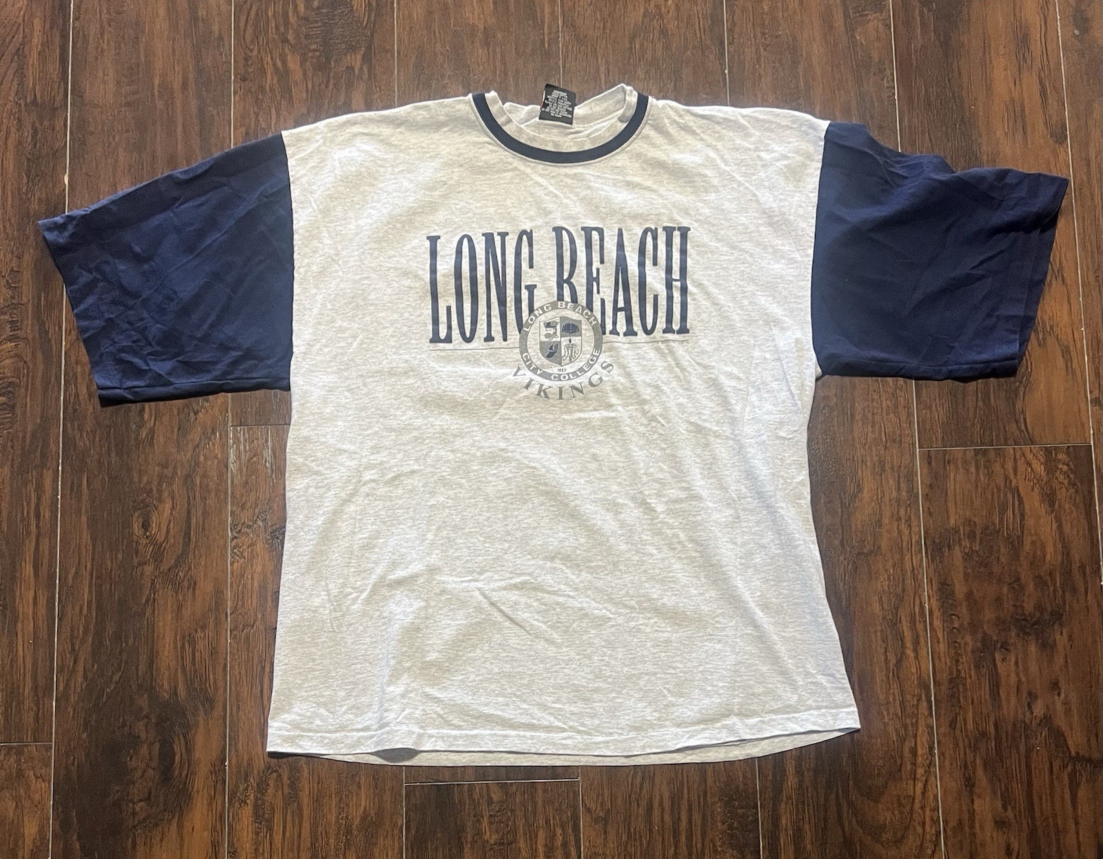 Vintage 90s Long Beach City College Gray T Shirt Southern California Men’s 2XL