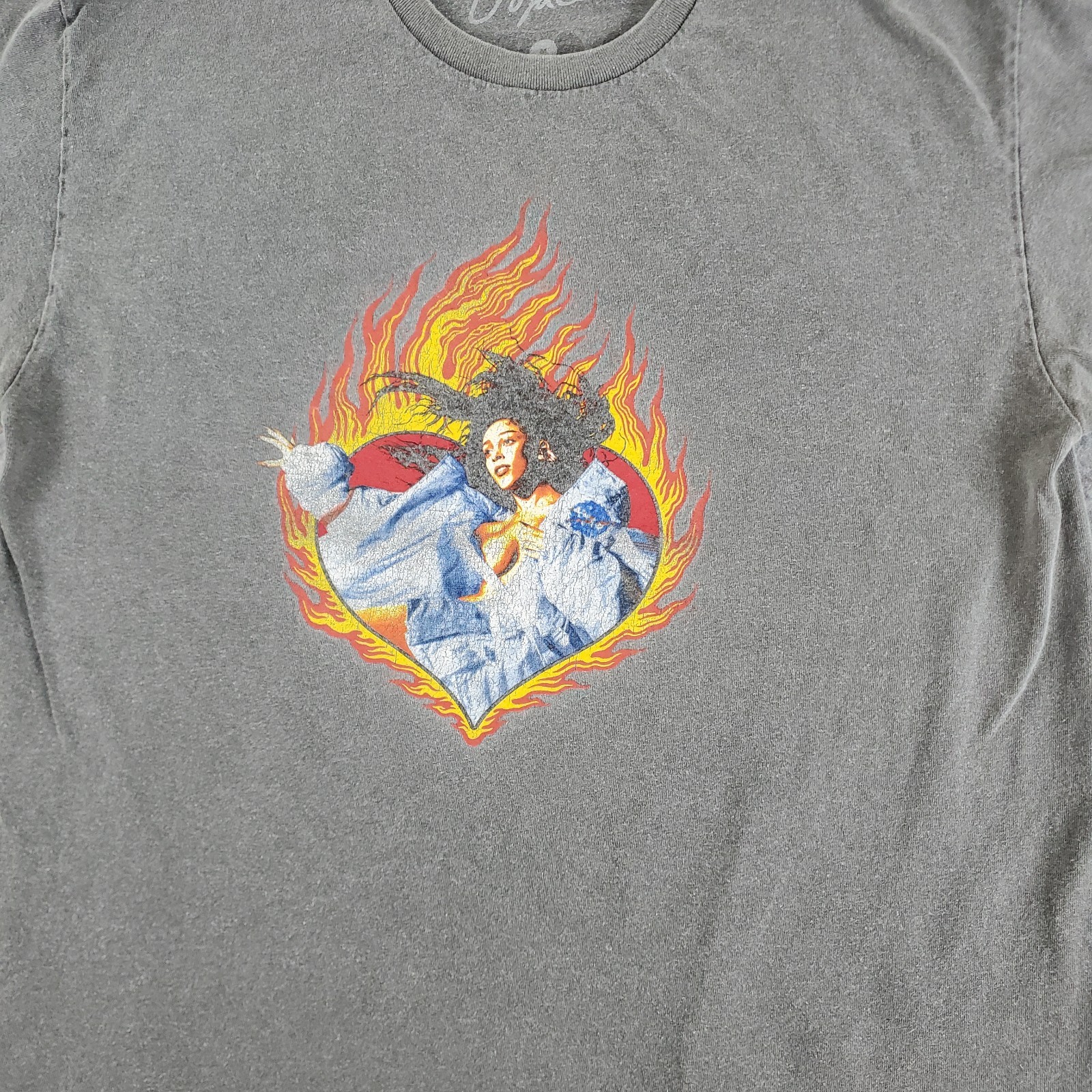 Doja Cat Shirt Mens Medium Gray Crew Neck Short Sleeve Graphics Stretch Pullover