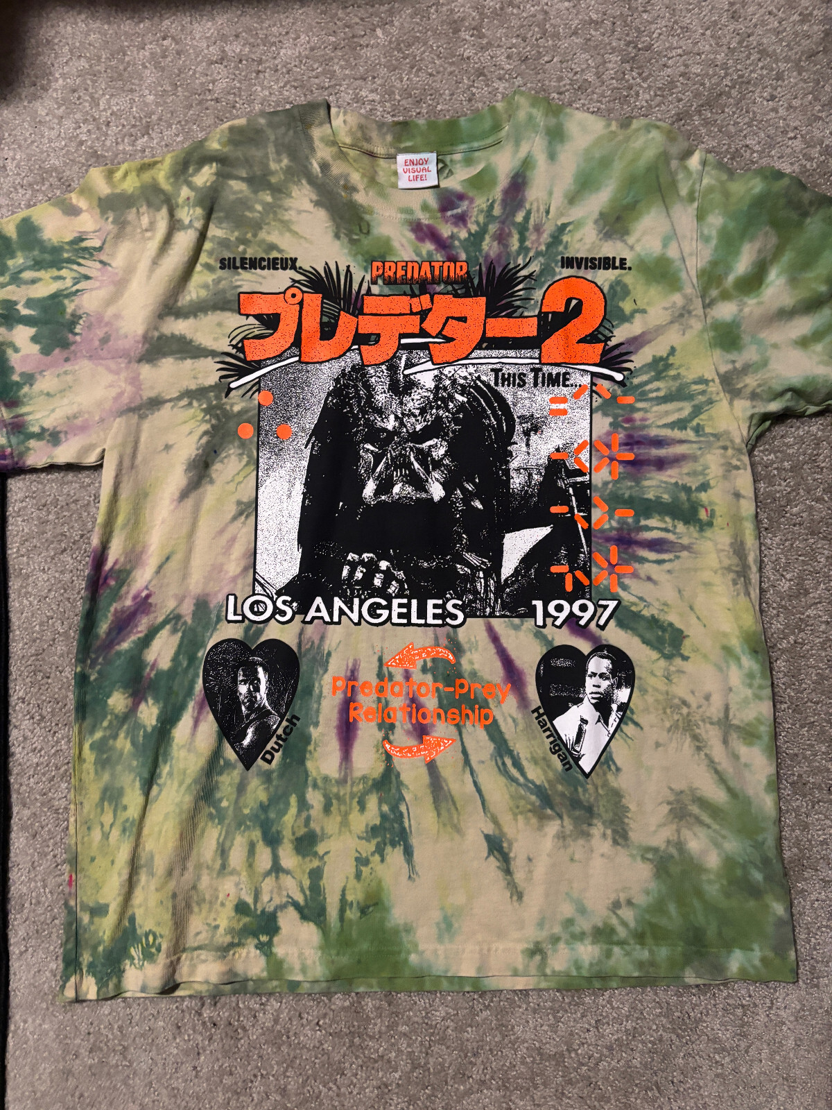 Predator 2 Movie Shirt Size XL Danny Glover Gary Busey Arnold Schwarzenegger