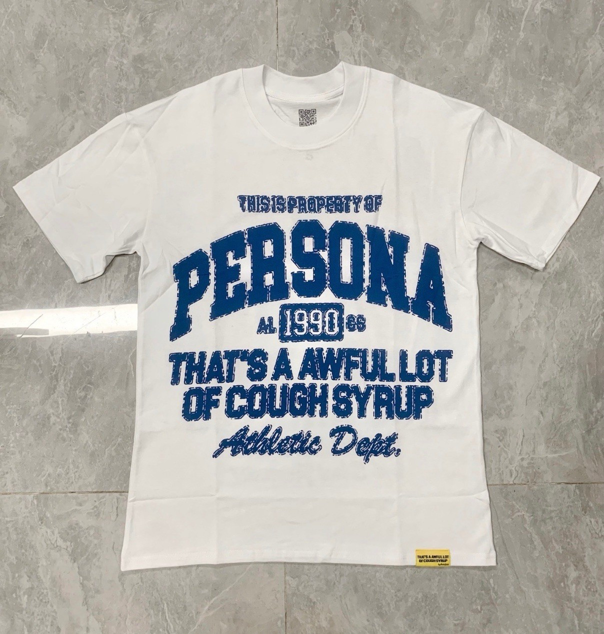 That’s a awful lot of cough syrup Men’s XL White Graphic Crew Neck Tee
