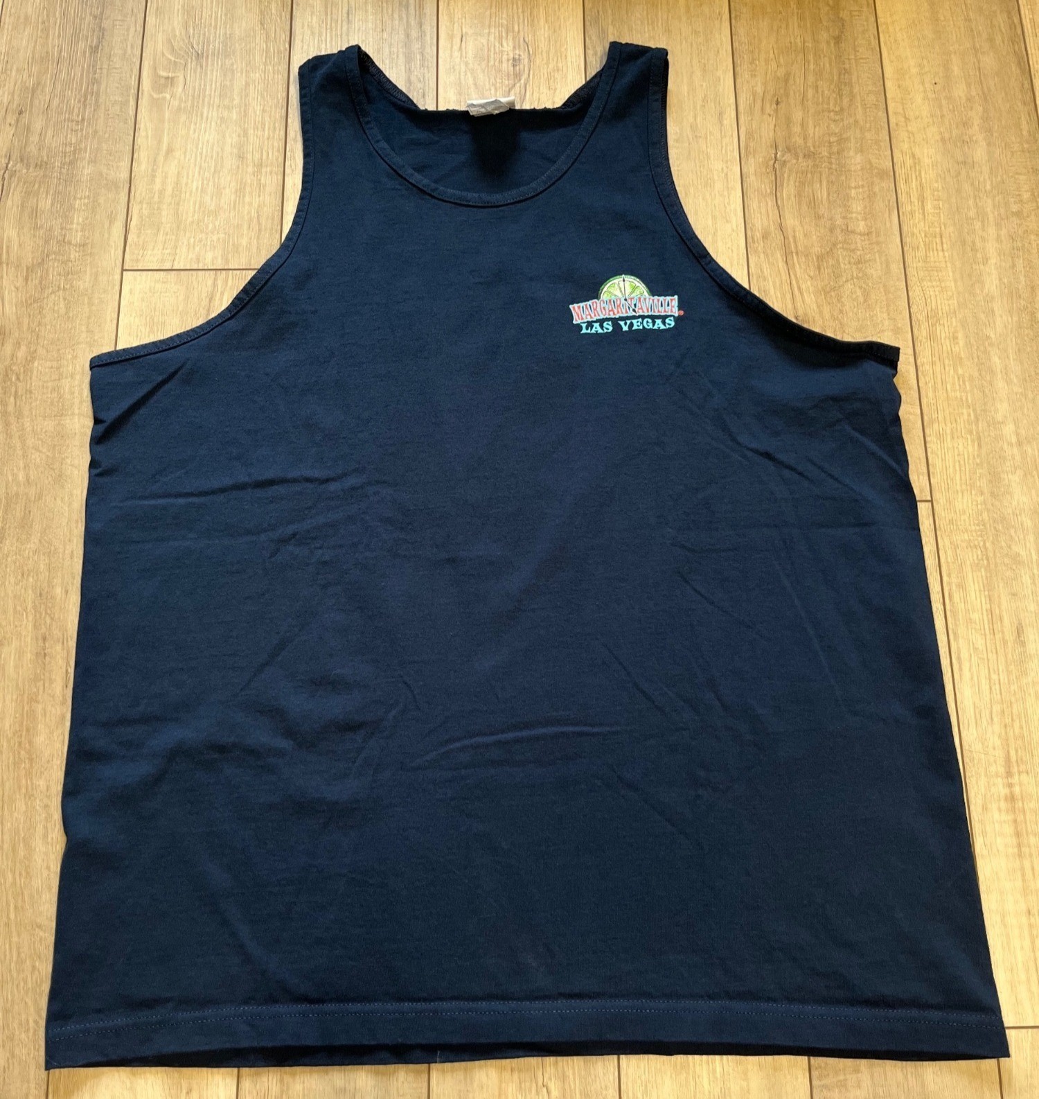 Margaritaville Las Vegas Mens 2XL Tank Top Blue 5 o’clock Somewhere Parrot