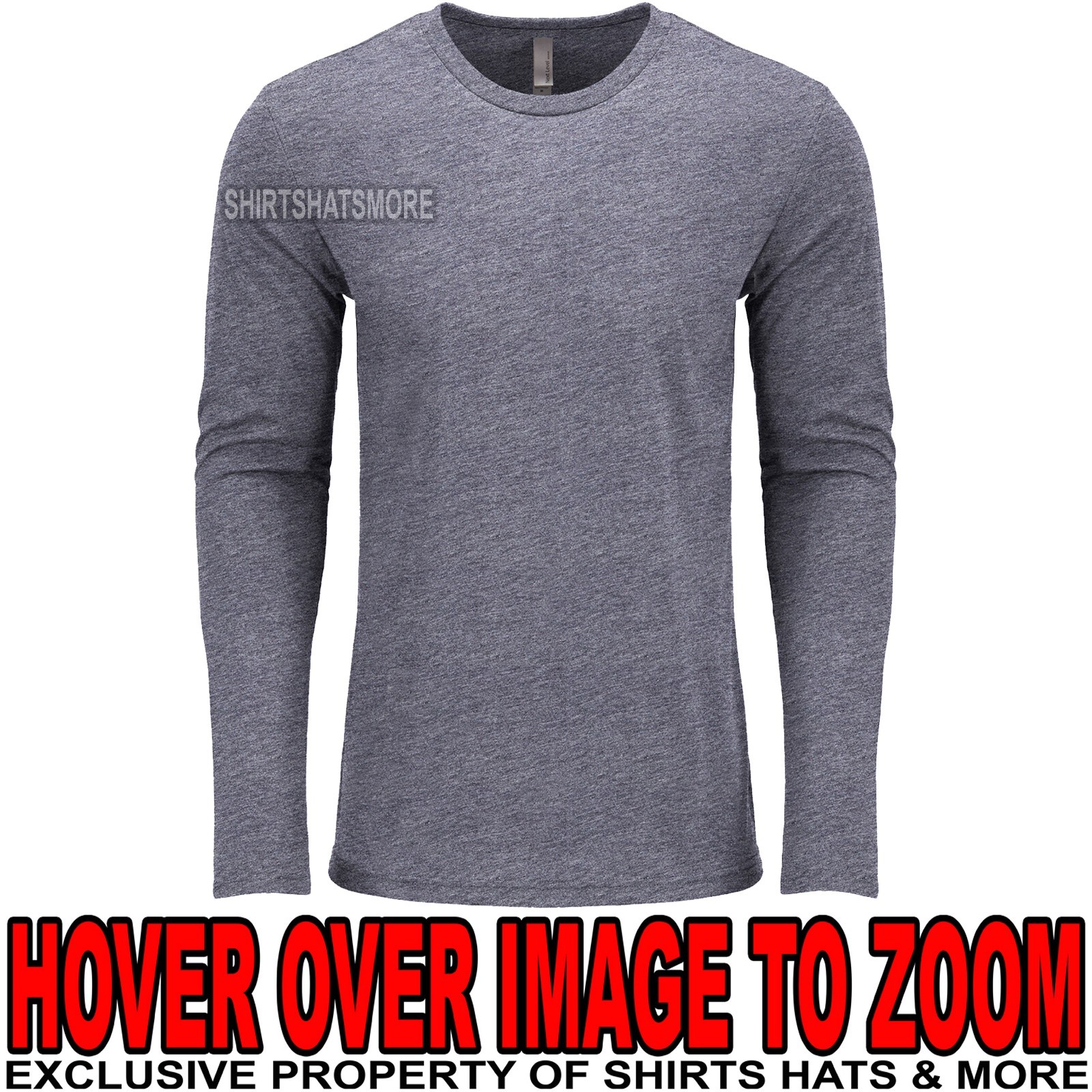 Mens Triblend Long Sleeve T-Shirt PRESHRUNK Vintage Tee S, M, L, XL 2XL NEW