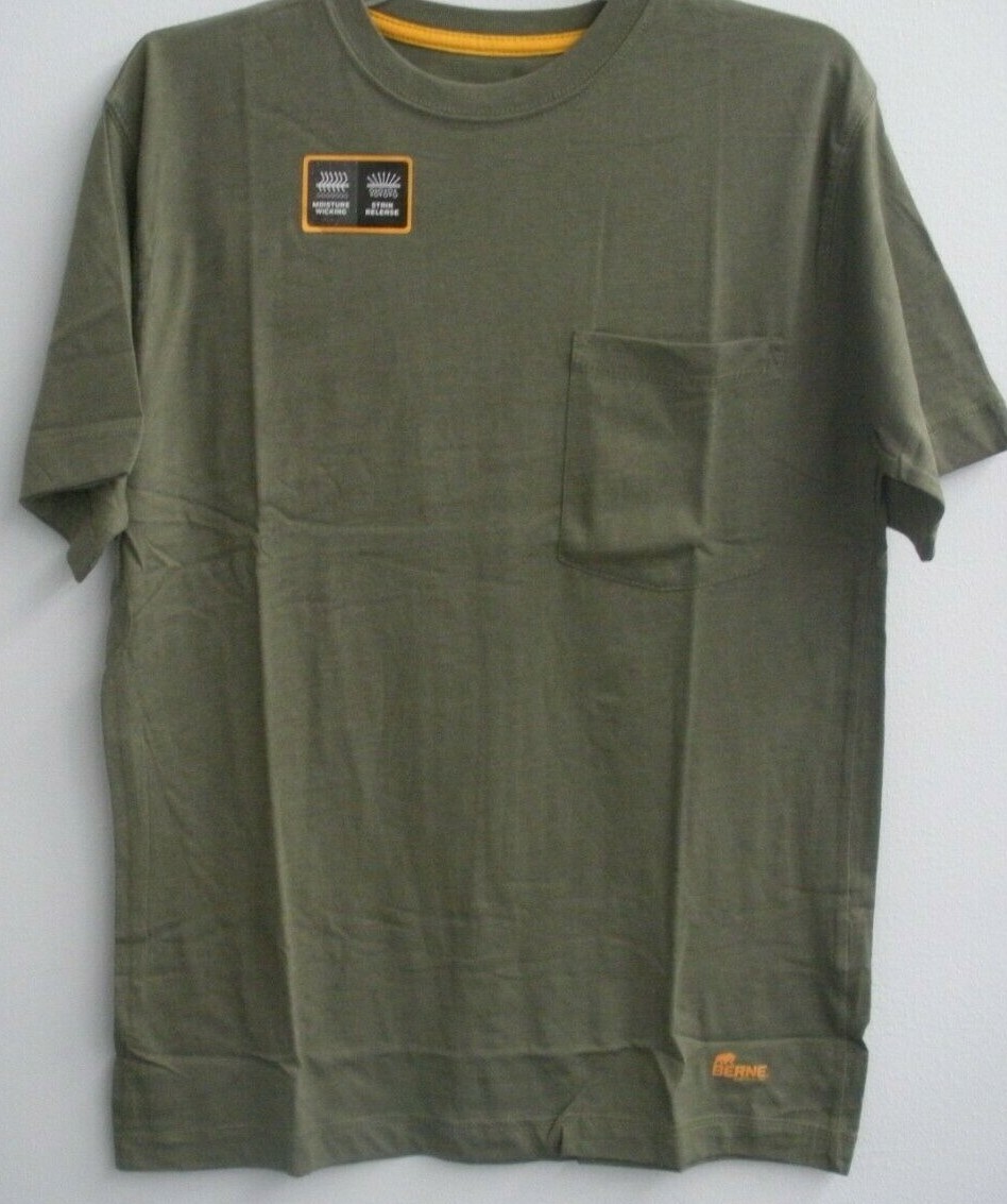 Berne Lightweight Performance Short Sleeve Pocket T-Shirt Berne BSM38 LCNOlive