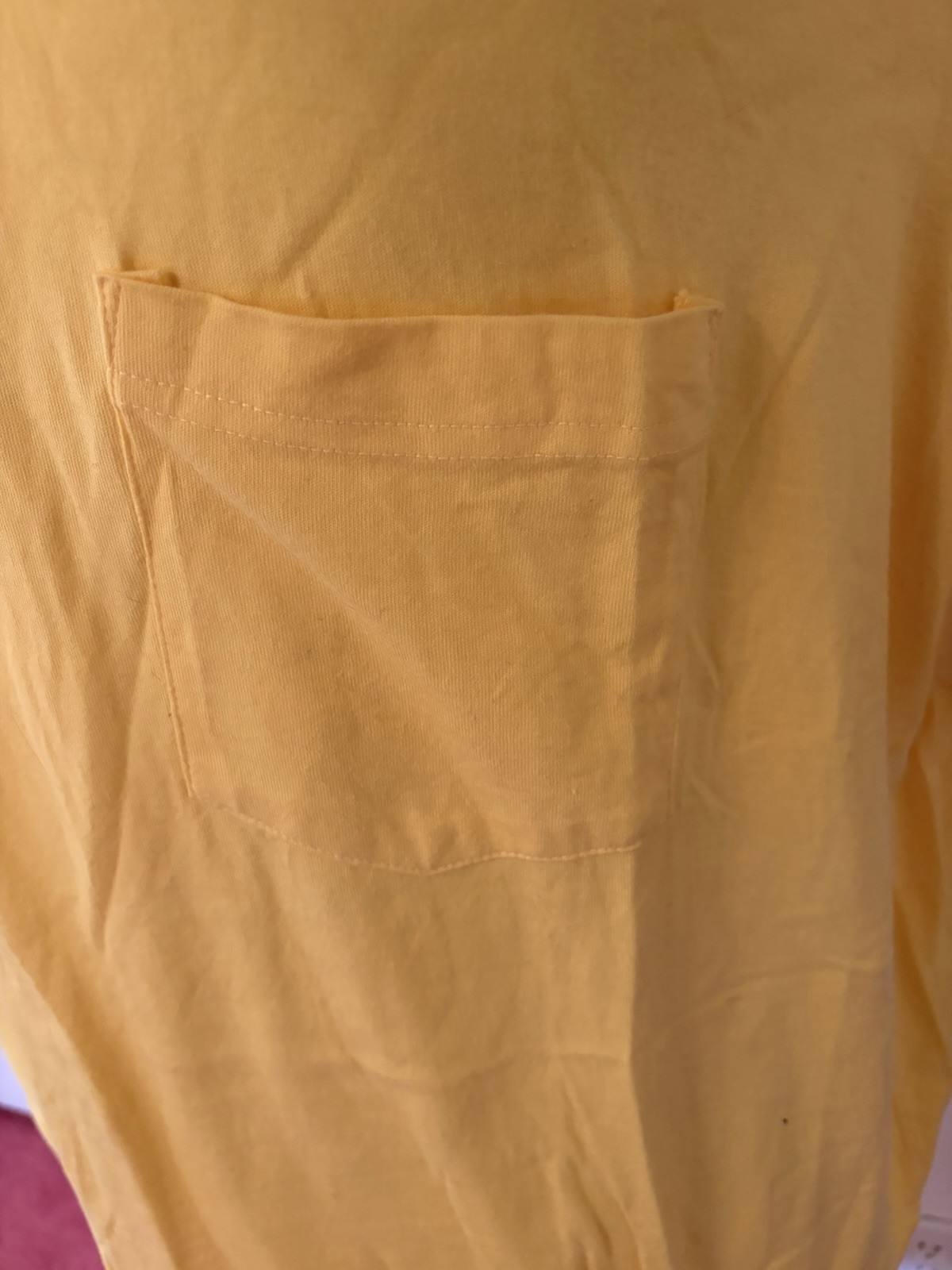 Basic Editions Men’s 3XLT T-Shirt Pastel Yellow Crew Neck Pocket Tee Big & Tall