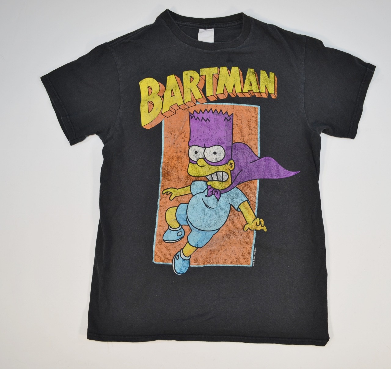 TV Show Promo Y2K The Simpsons Bart Bartman Mens Black Shirt Size Small