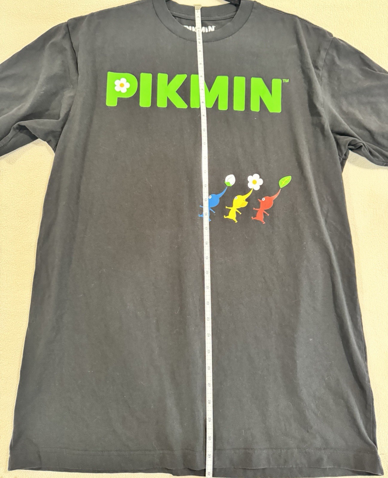 Nintendo Pikmin Graphic T Shirt Black Large Video Game Dbl Sided Tee & Freebie