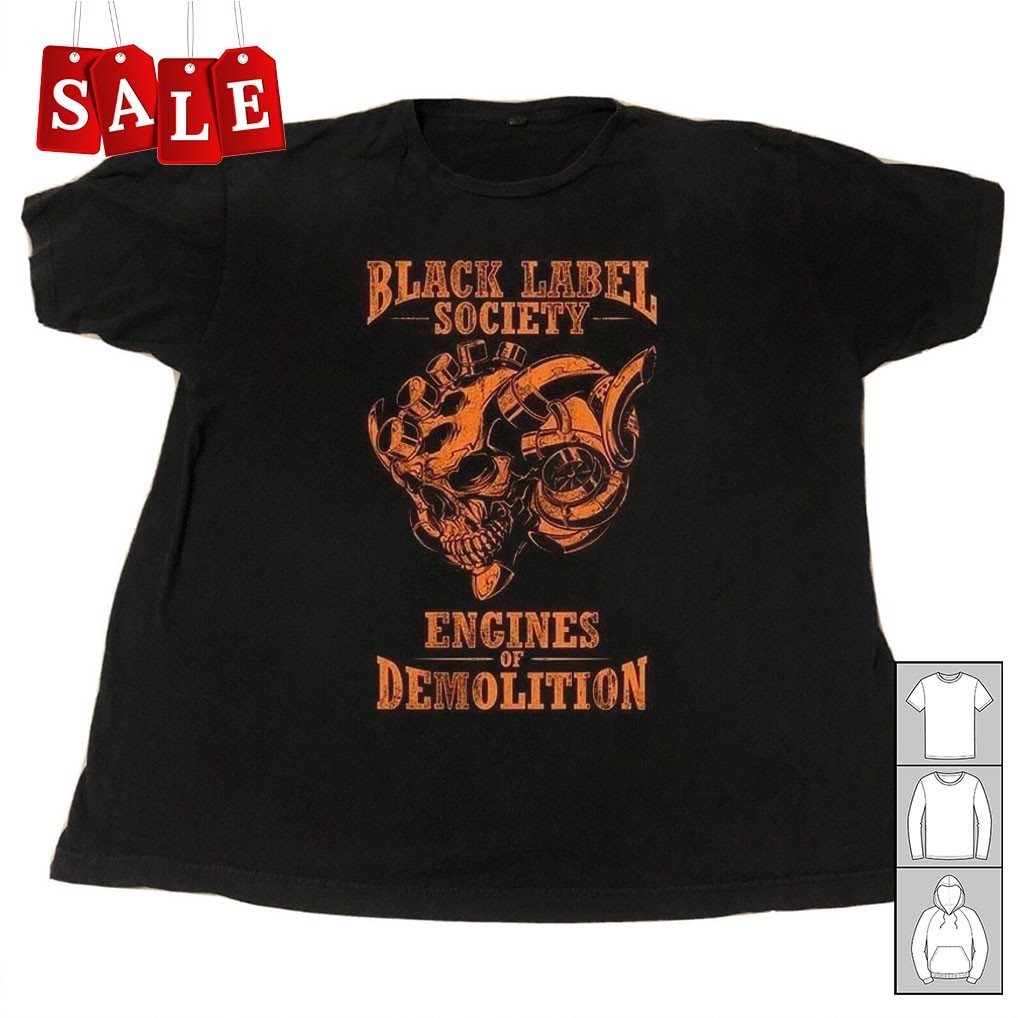 New Black Label Society 2026 Engines Of Demolition Skully S-5XL Shirt MD719