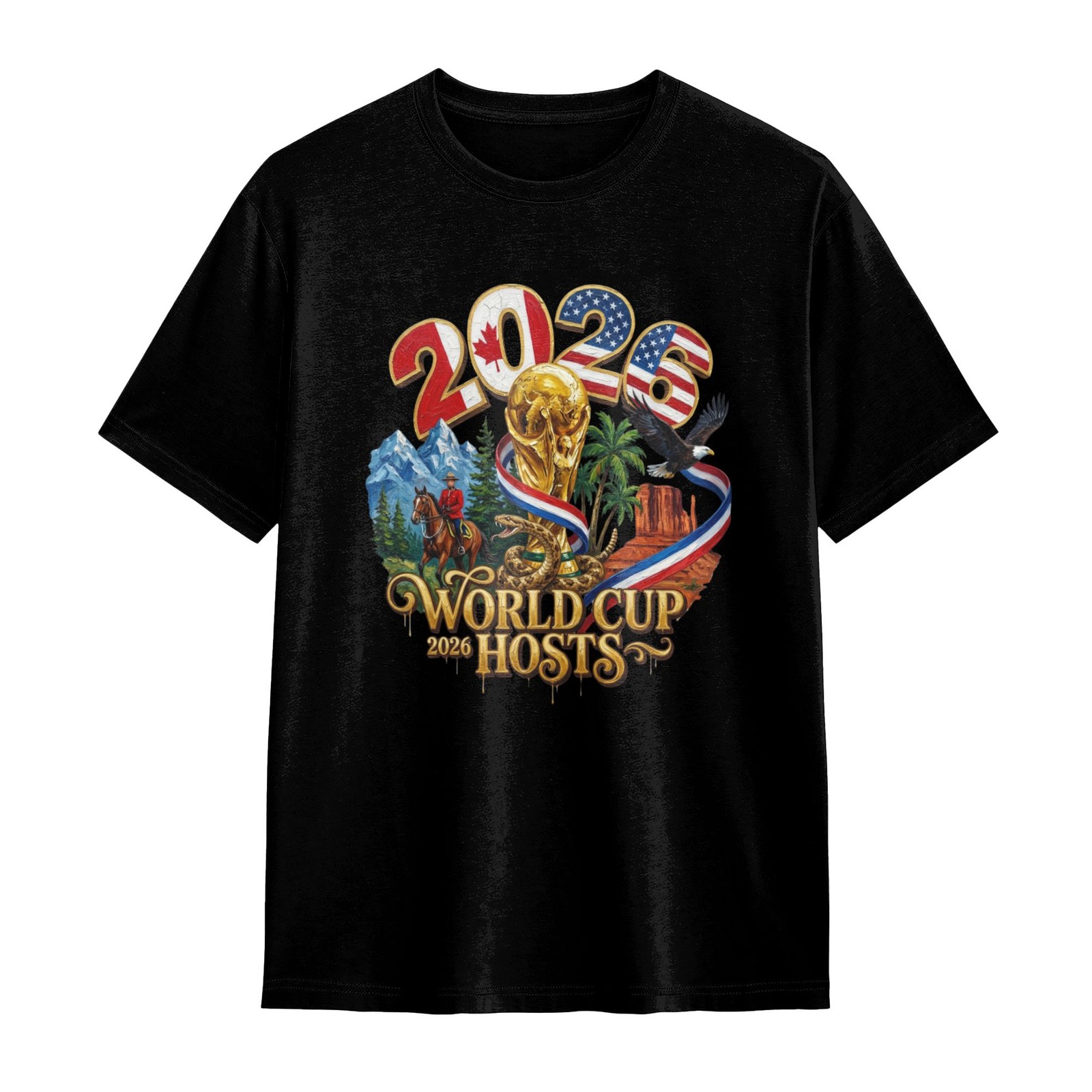2026 World Cup Hosts T-Shirt USA/Canada/Mexico Soccer Fans Merchandise Unisex