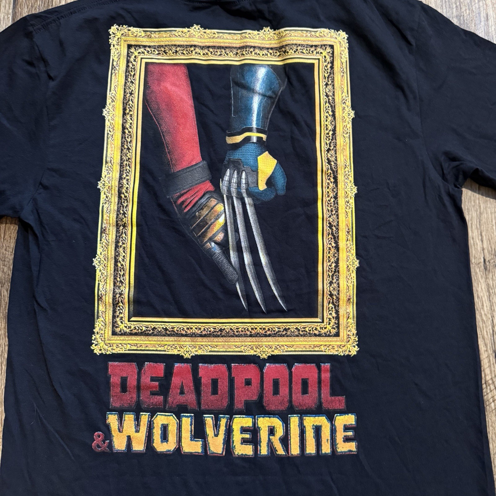 Marvel Deadpool & Wolverine T-Shirt Men’s Size L Black Friends Graphic Tee NEW
