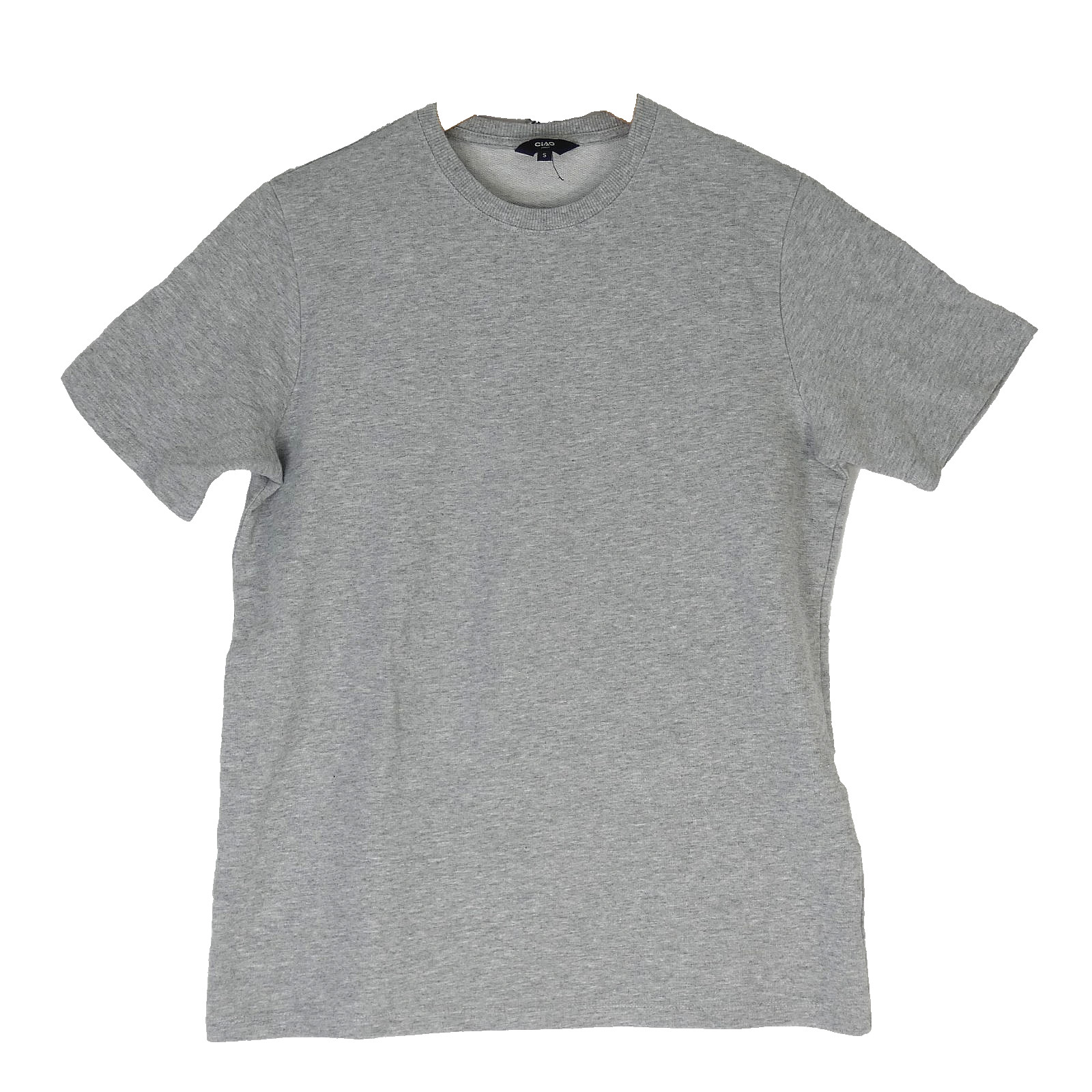 Ciao Italy Loopback Sweatshirt T Shirt Grey Short Sleeve Cotton Size S Minimalis
