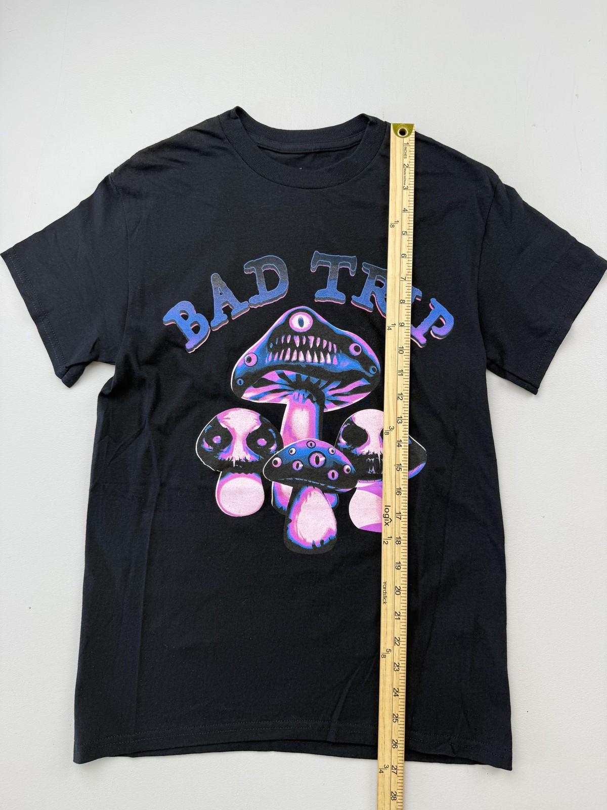 Spencer’s Shirt Mens Small Black Bad Trip Mushroom Graphic Tee Psychedelic