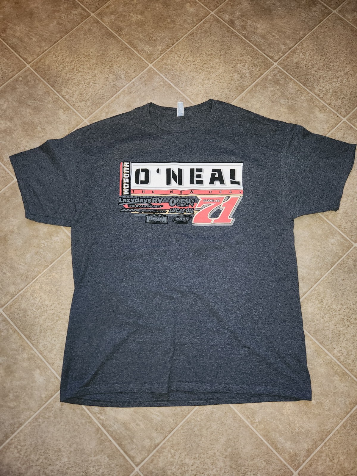 Hudson O’Neal #71 Dirt Late Model 2022 Black Short Sleeve Shirt For Men Size XL