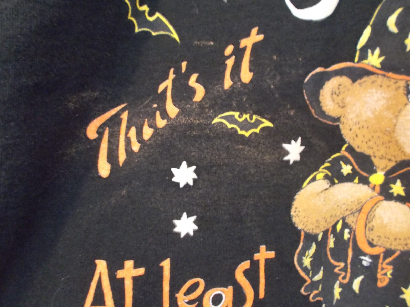 VTG Single Stitch Halloween Teddy Bear Witch T-Shirt Size L Trick or Treat