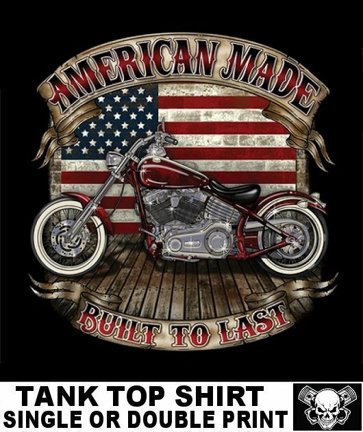 AMERICAN MADE V-TWIN MOTORCYCLE RIDER BIKER CUSTOM CHOPPER SKULL TANK TOP WS518