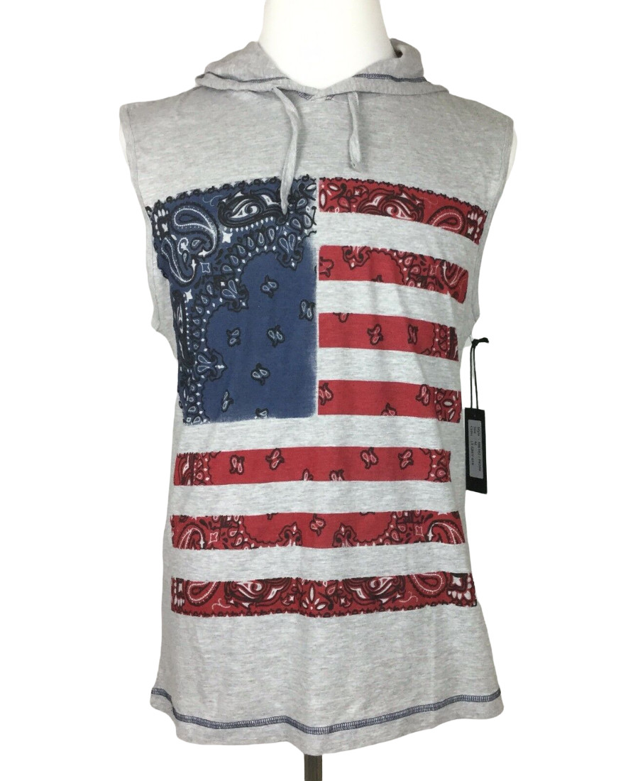 Overdrive Mens Hoodie Sleeveless Tank Tee Casual T Shirt Sz M Gym Bodybuilding