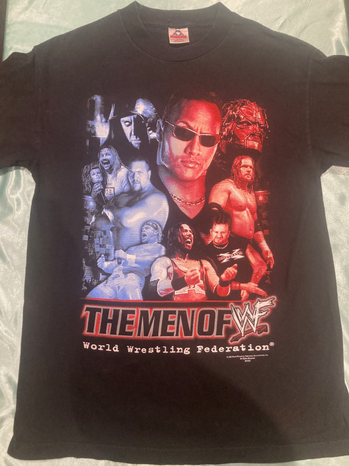 WWF Men of WWF T-Shirt – Vintage – Size M – Multi-Superstar