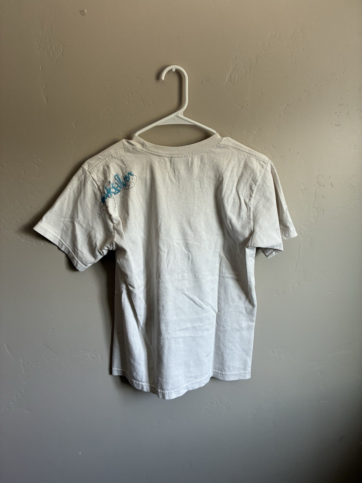 Quiksilver Men’s White Graphic Logo Tee S Cotton Jersey Crew Neck Short Sleeve