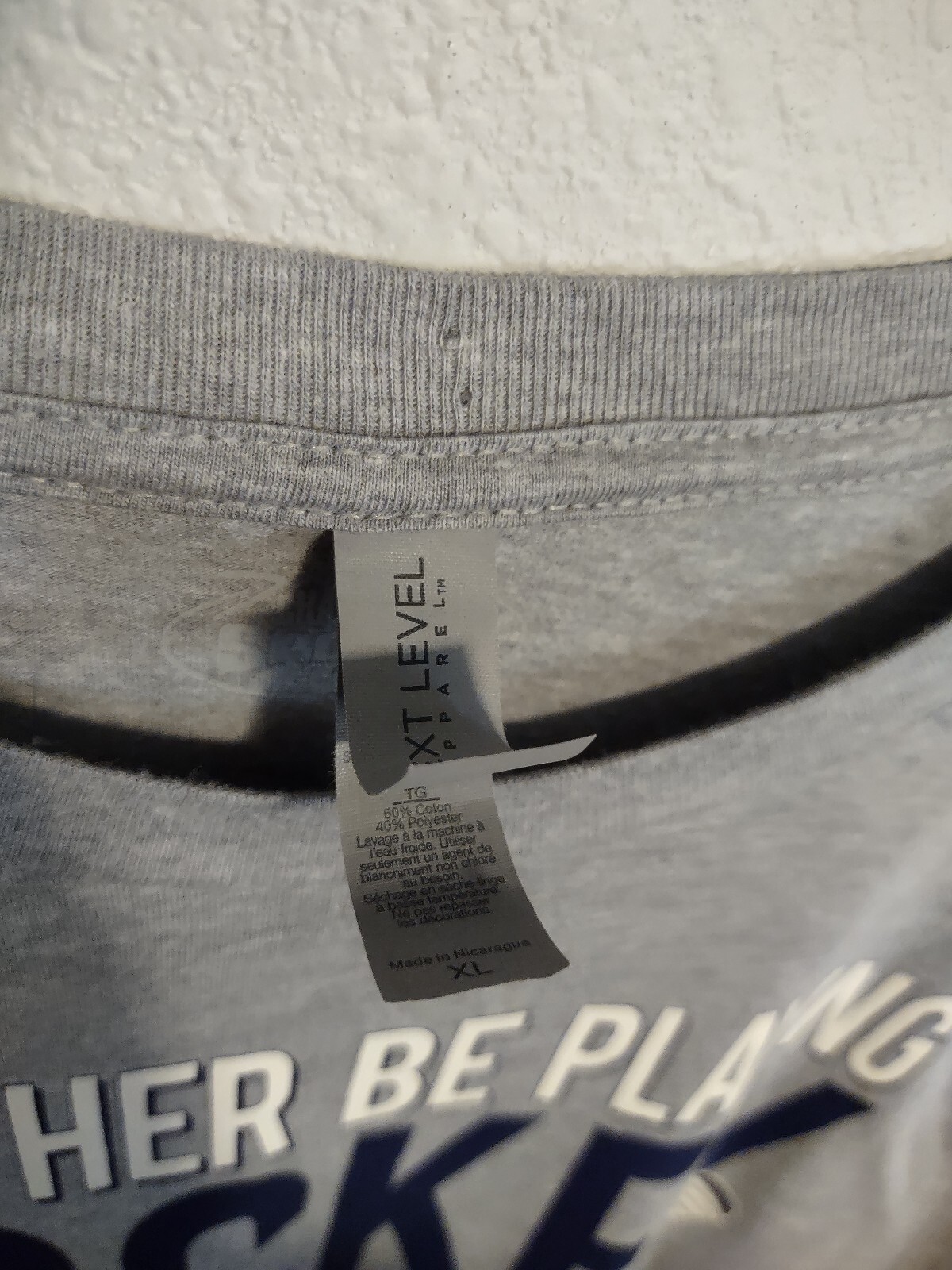 Mens XL T-Shirt I’d Rather Be Playing Hockey Gray Chalk Talk Sports NHL