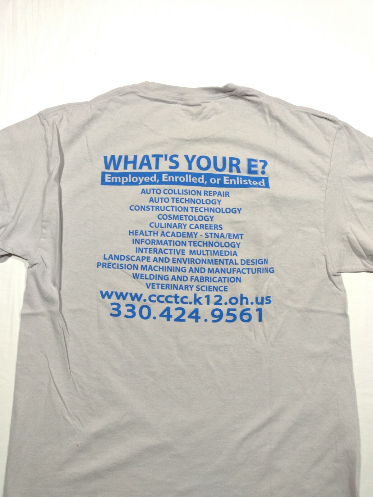 What’s Your E T Shirt Mens Large Gray Career Center Tee High School Trades Weld