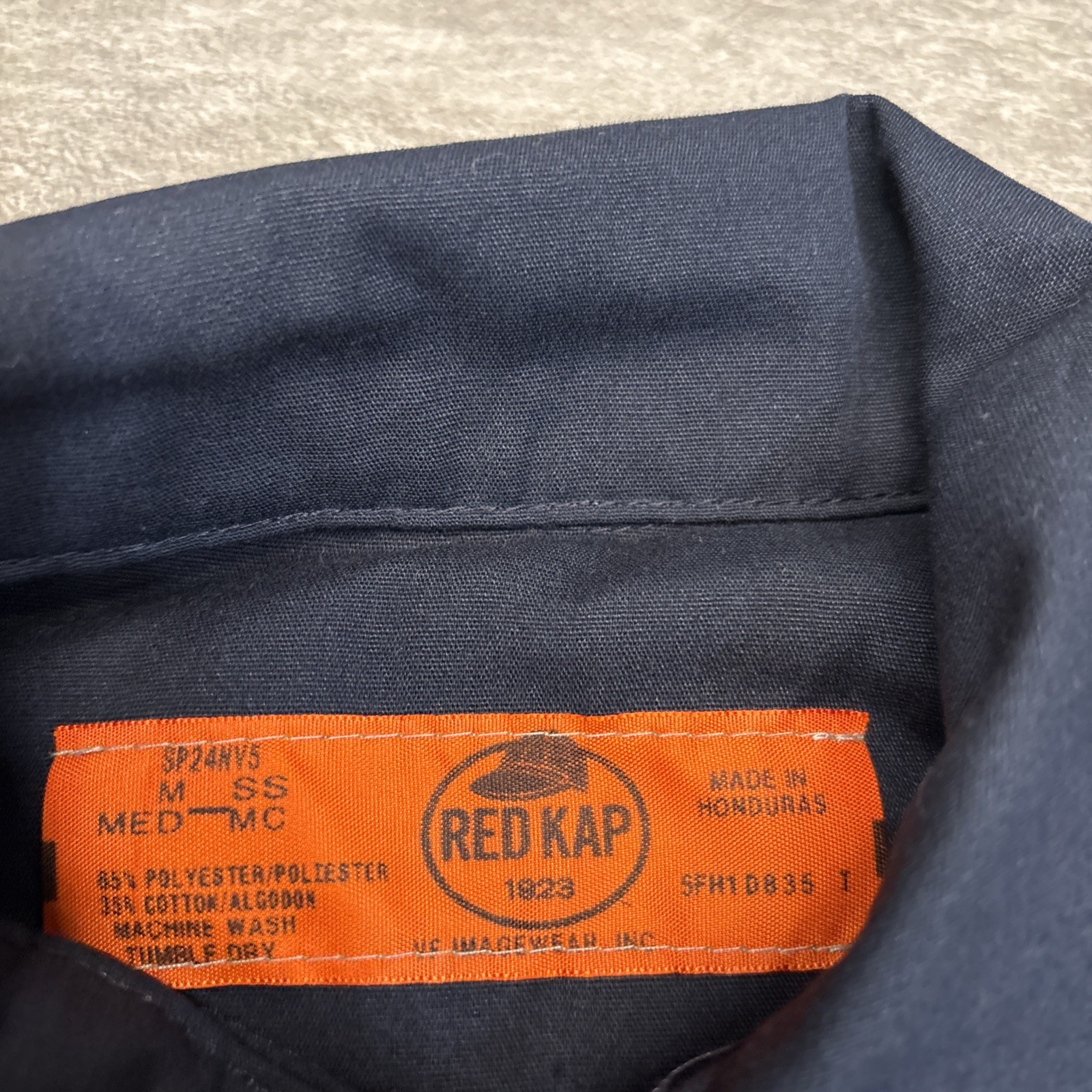 Red Kap Workwear Button Up Blue Grunge Y2K M Mechanic Short Sleeve Patches