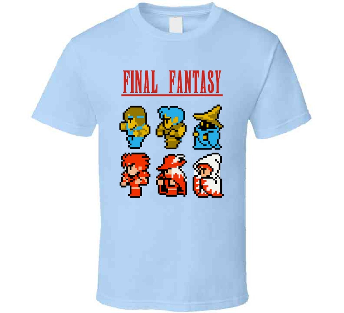 Final Fantasy 8 Bit Characters Retro Video Game T Shirt