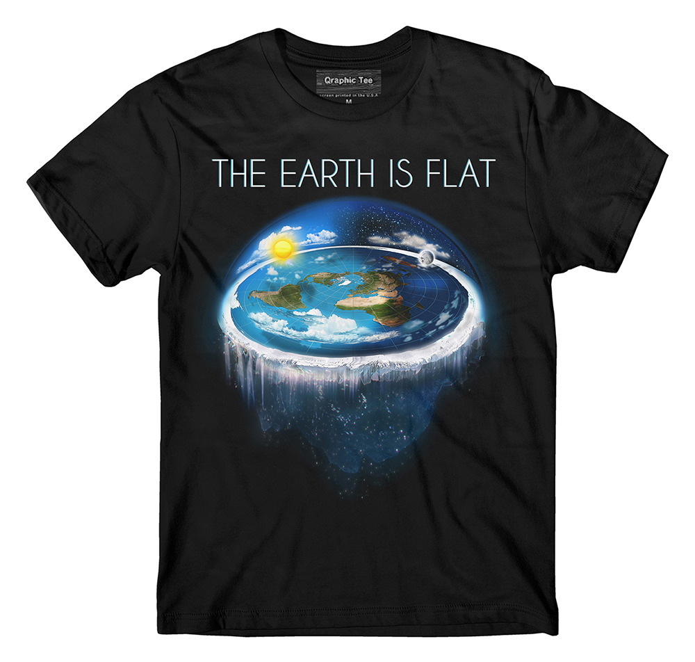 Flat Earth tshirt,Earth is Flat,Firmament, Sheol, NASA Conspiracy, New World FE1
