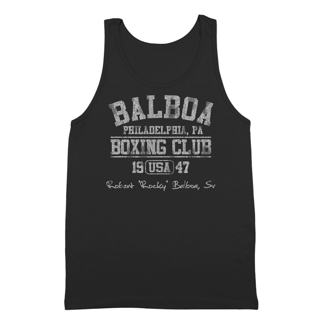 Balboa Rocky Club Retro 80S Movie Black Tank Top