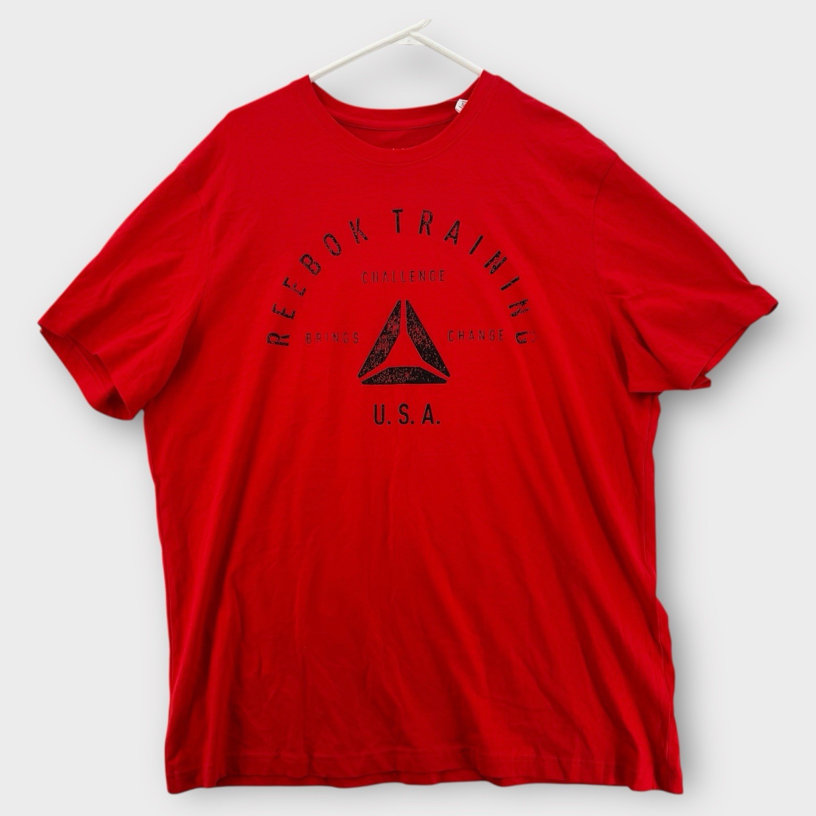 Reebok Training T-Shirt Mens 2XL Red USA Graphic Slim Fit Cotton Athletic NWT