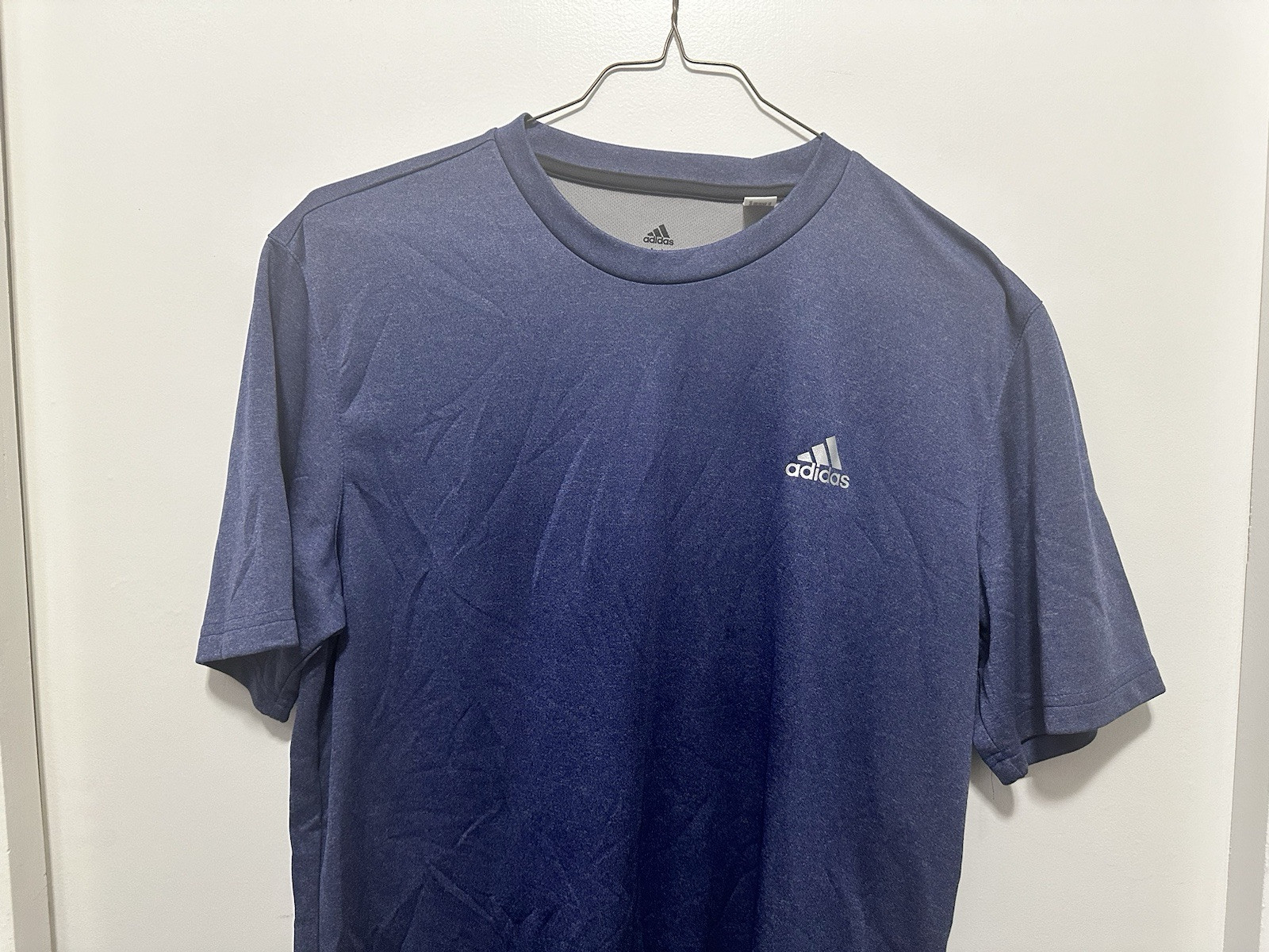 adidas Shirt Mens M dusty blue Short Sleeve Dri Fit T Shirt