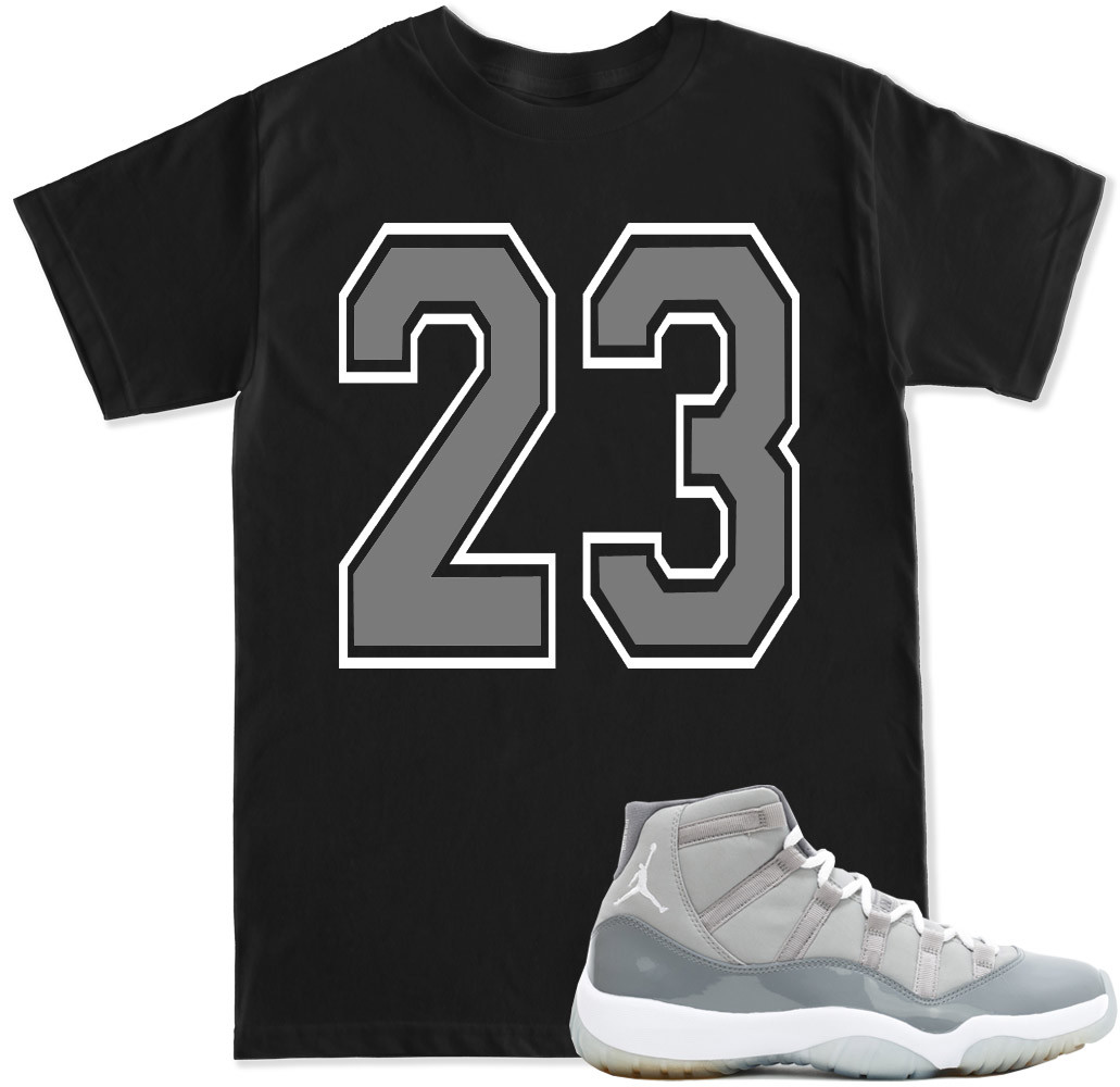 23 Cool Grey T Shirt to match with Air Js cool grey 11 retro XI 23 11 shoes
