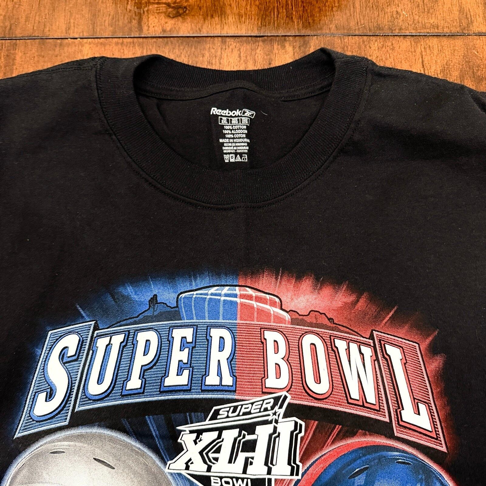 Reebok Super Bowl XLII T-Shirt 2XL Black New England Patriots New York Giants NF