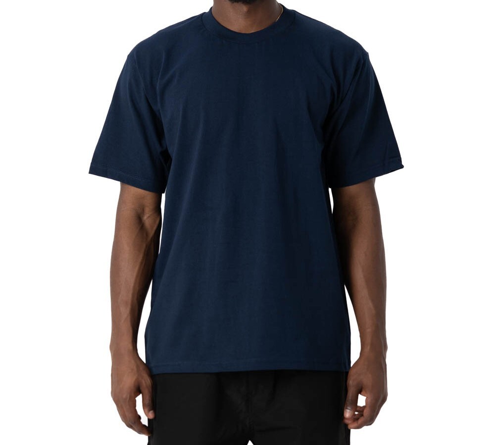 Pro Club Men’s Heavyweight Plain Cotton Short Sleeve Crew Neck T-Shirt Big Tall