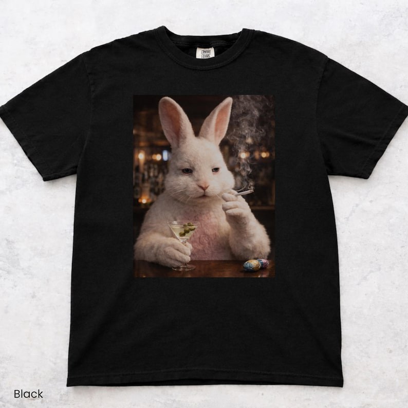 Easter Bunny Shirt Funny Bunny Martini Tee Dark Humor Easter T-Shirt S-3XL
