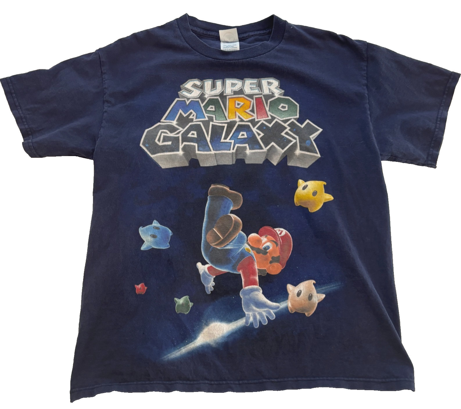 VTG Super Mario Galaxy Shirt Y2K ’07 Nintendo Video Game Promo Graphic T Shirt M
