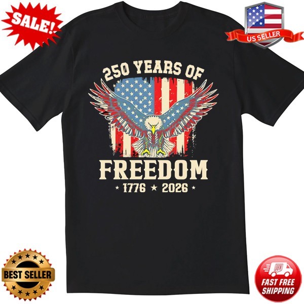 Patriot Pride 250 Years of Freedom 1776 2026 Shirt, Eagle USA T-Shirt S-3XL