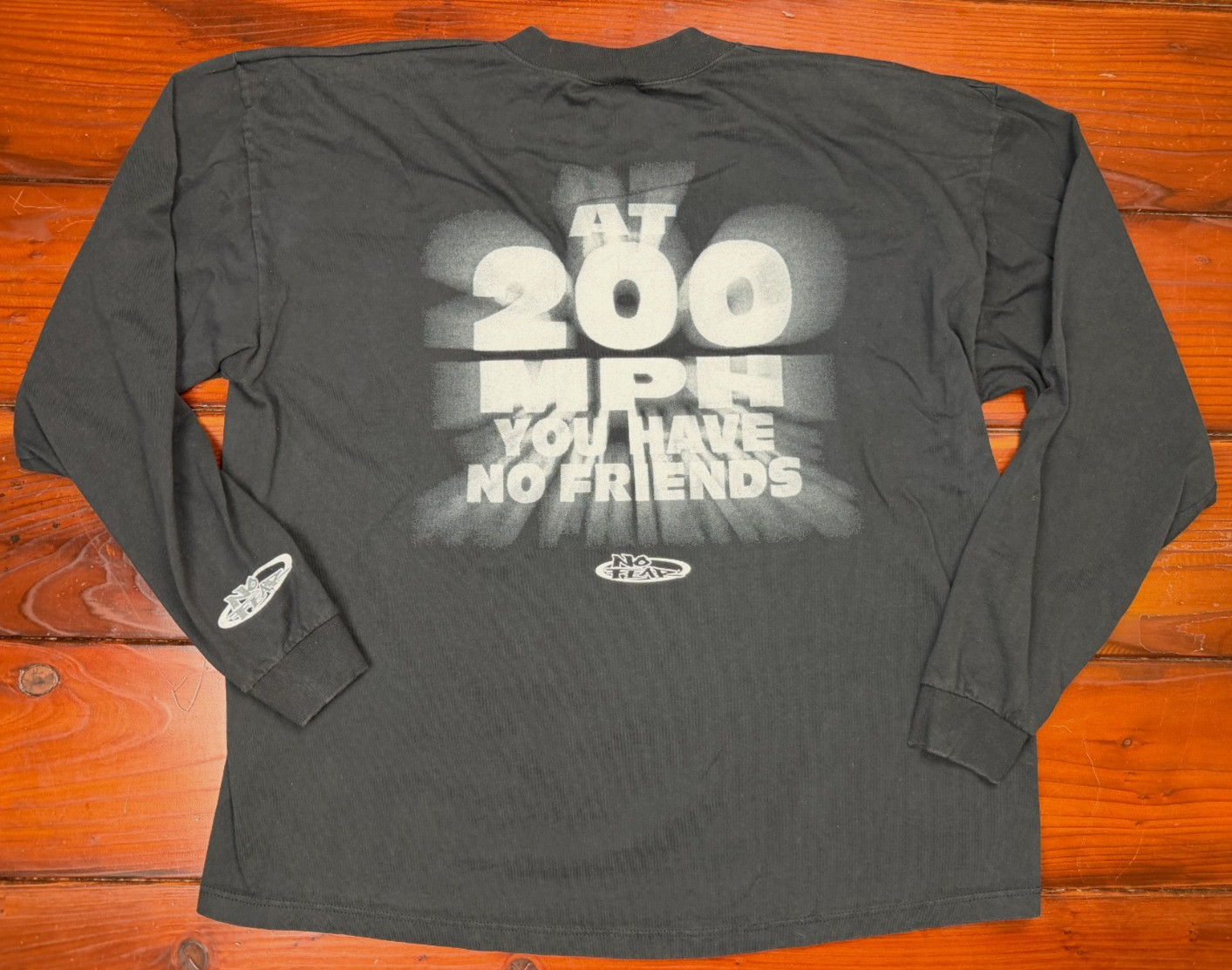 Vtg 90s No Fear Long Sleeve Black At 200mph You Have No Friends XL