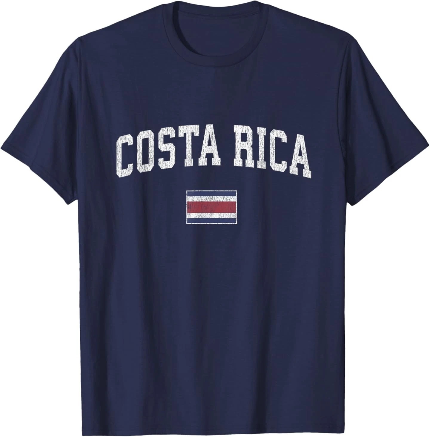 Costa Rica T-Shirt Vintage Sports Design Costa Rica Flag Tee NAVY T-Shirt