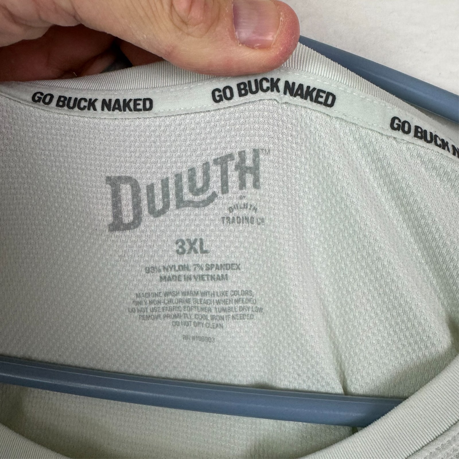 Duluth T Shirt Mens 3XL White Stretch Nylon Spandex Go Buck Naked